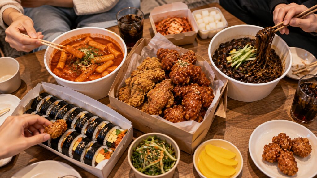Korean fried chicken, tteokbokki and other popular delivery foods