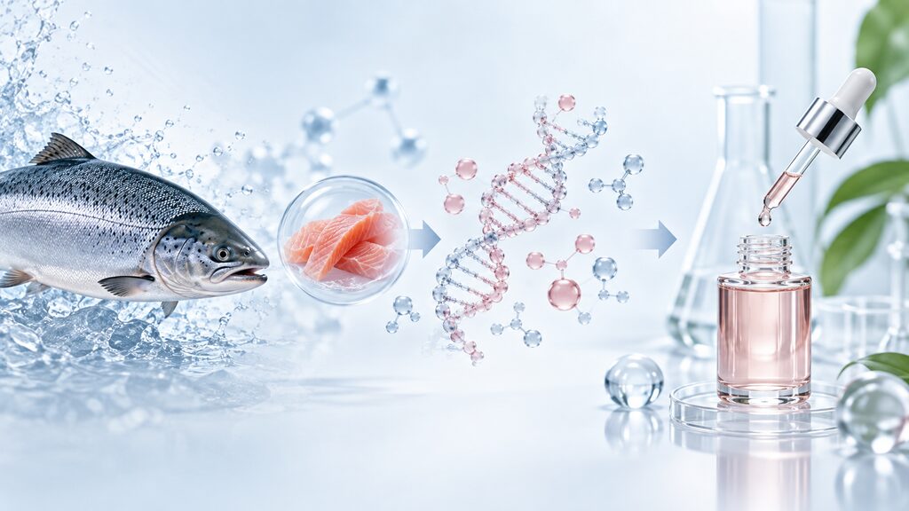Visual explanation of PDRN and DNA fragments used in skincare